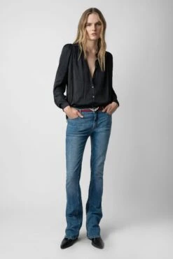 Zadig & Voltaire Tchin Satin Blouse Black