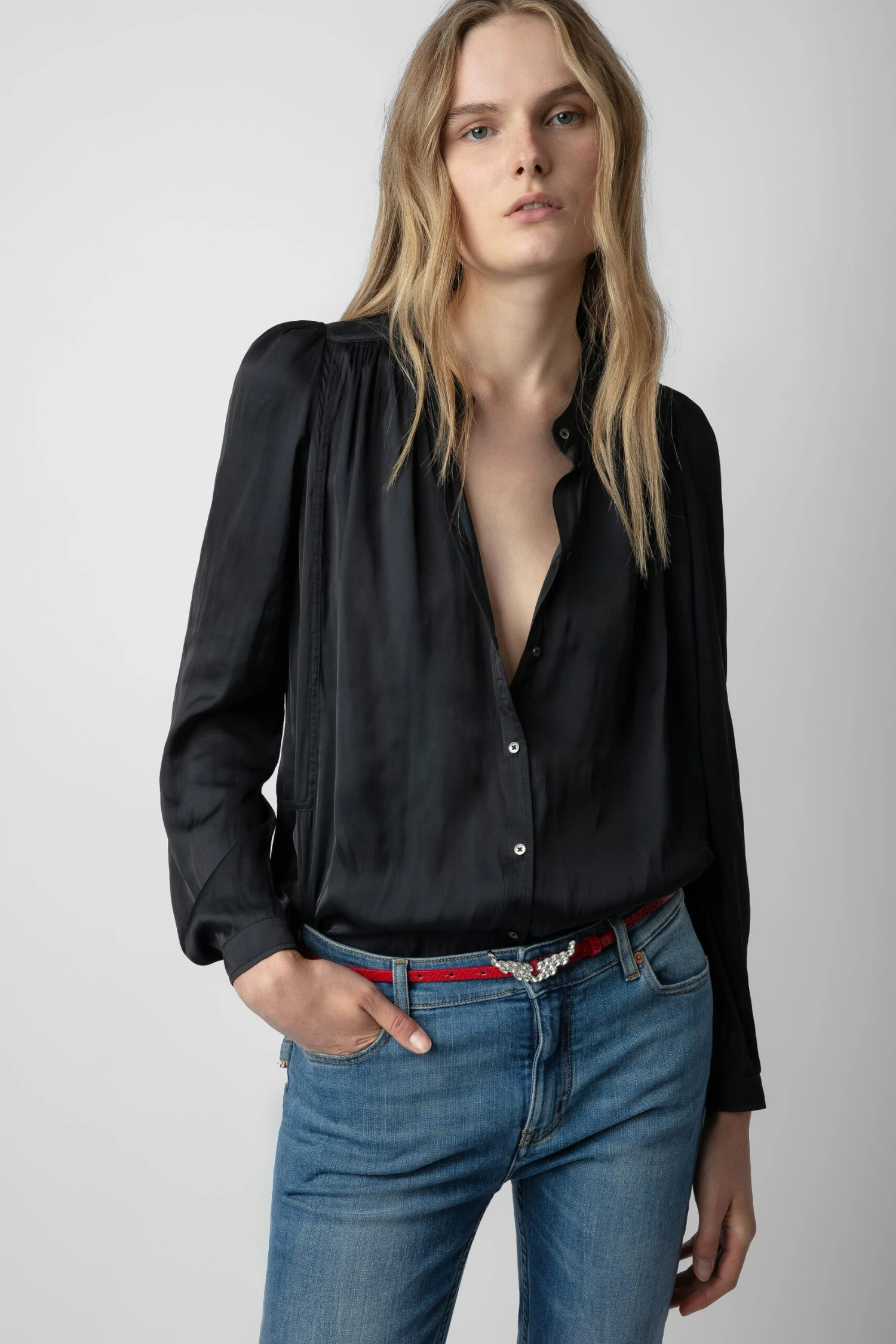 Zadig & Voltaire Tchin Satin Blouse Black 2 Zadig & Voltaire Tchin Satin Blouse Black - Image 2