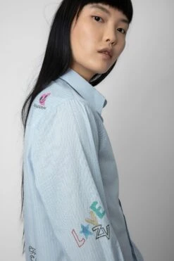 Zadig & Voltaire Taskiz Shirt Blue -Zadig & Voltaire Shop WWSH00553 BLEU 5