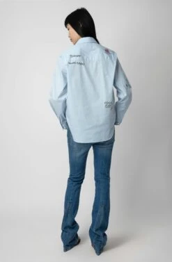 Zadig & Voltaire Taskiz Shirt Blue -Zadig & Voltaire Shop WWSH00553 BLEU 6