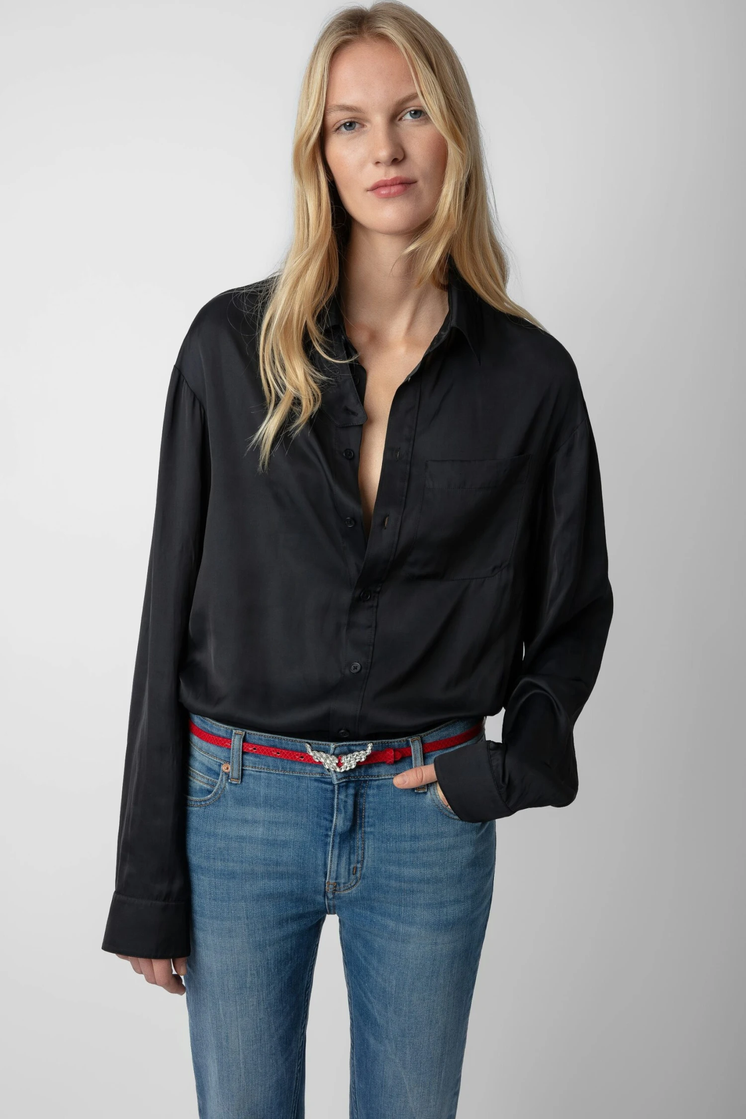 Zadig & Voltaire Tyrone Satin Shirt Black 2 Zadig & Voltaire Tyrone Satin Shirt Black - Image 2