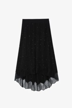 Zadig & Voltaire Joslin Strass Skirt Black -Zadig & Voltaire Shop WWSK00337 NOIR