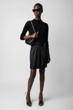 Zadig & Voltaire Joji Satin Skirt Black