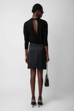 Zadig & Voltaire Joji Satin Skirt Black -Zadig & Voltaire Shop WWSK00368 NOIR 6
