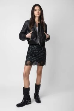 Zadig & Voltaire Justicias Sequin Skirt Black