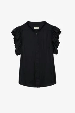Zadig & Voltaire Tiza Satin Top Black -Zadig & Voltaire Shop WWTO00197 NOIR