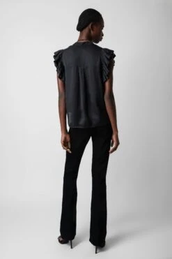 Zadig & Voltaire Tiza Satin Top Black -Zadig & Voltaire Shop WWTO00197 NOIR 5