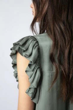 Zadig & Voltaire Tiza Satin Top Treillis 9 Zadig & Voltaire Tiza Satin Top Treillis -Zadig & Voltaire Shop WWTO00197 TREILLIS 5