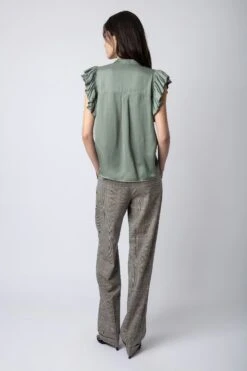 Zadig & Voltaire Tiza Satin Top Treillis 10 Zadig & Voltaire Tiza Satin Top Treillis -Zadig & Voltaire Shop WWTO00197 TREILLIS 6
