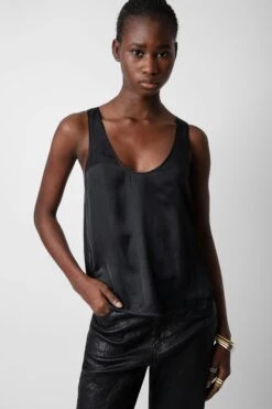 Zadig & Voltaire Carys Satin Top Black