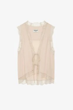 Zadig & Voltaire Topzy Diamanté Silk Top Sorbet 11 Zadig & Voltaire Topzy Diamanté Silk Top Sorbet -Zadig & Voltaire Shop WWTO00223 SORBET