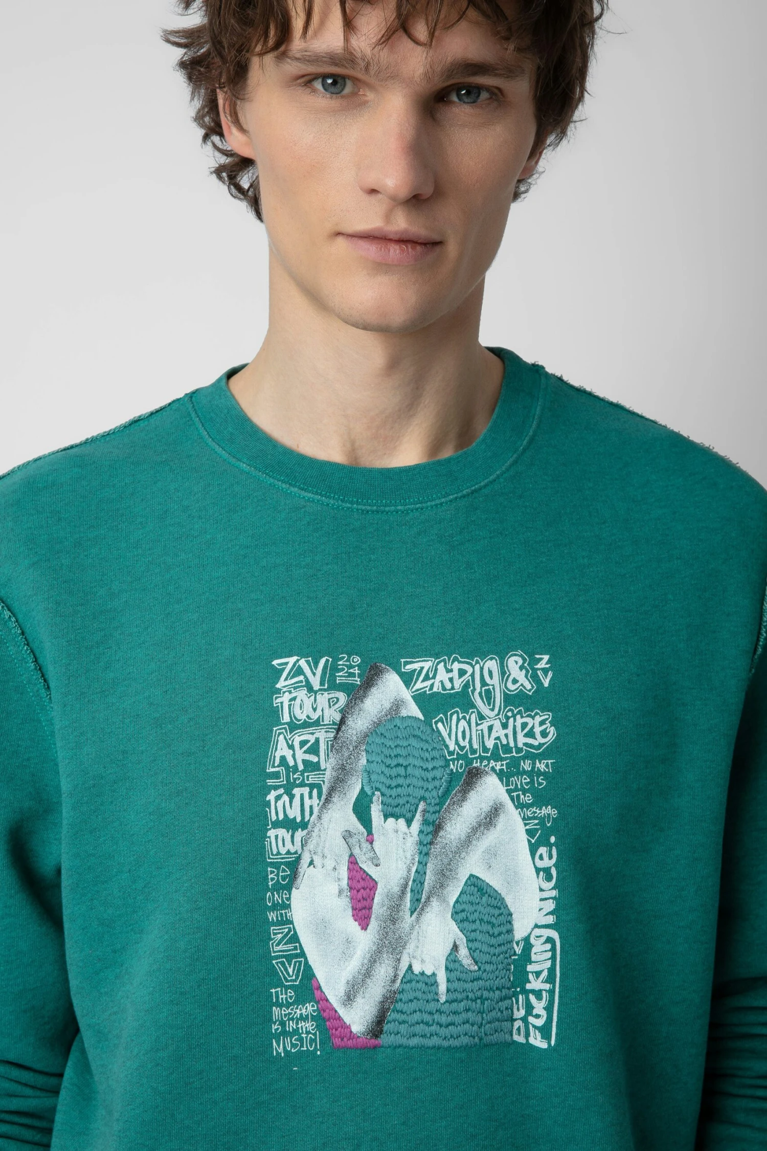 Zadig & Voltaire Simba Sweatshirt Aqua 4 Zadig & Voltaire Simba Sweatshirt Aqua - Image 4