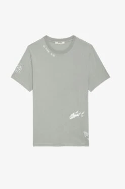 Zadig & Voltaire Ted Tag T-shirt Oyster -Zadig & Voltaire Shop jmts00642 oyster