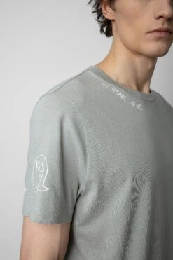 Zadig & Voltaire Ted Tag T-shirt Oyster -Zadig & Voltaire Shop jmts00642 oyster 4