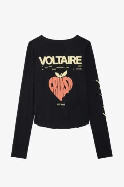 Zadig & Voltaire Crop Concert Crush Henley Top Black 13 Zadig & Voltaire Crop Concert Crush Henley Top Black -Zadig & Voltaire Shop jwtn00435 noir 2 1