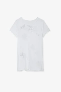 Zadig & Voltaire Diamanté Henley Top White -Zadig & Voltaire Shop jwtn00444 blanc