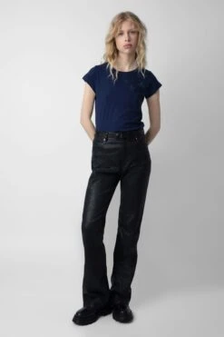 Zadig & Voltaire Skinny Stars Diamanté T-Shirt Marine