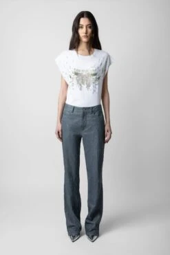 Zadig & Voltaire Cécilia Concert Diamanté Tank Top White