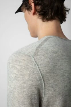 Zadig & Voltaire Teiss Cashmere Sweater Light Grey -Zadig & Voltaire Shop kmsw00010 light grey 4