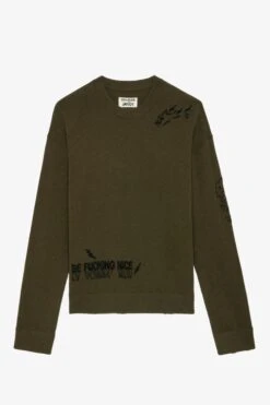 Zadig & Voltaire Marko Sweater Used Kaki -Zadig & Voltaire Shop kmsw00695 used kaki