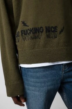 Zadig & Voltaire Marko Sweater Used Kaki -Zadig & Voltaire Shop kmsw00695 used kaki 3