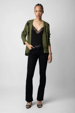 Zadig & Voltaire Mirka Cardigan Dark Olive