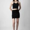 Zadig & Voltaire Mitty Diamanté Skirt Black