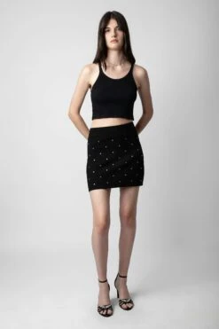 Zadig & Voltaire Mitty Diamanté Skirt Black
