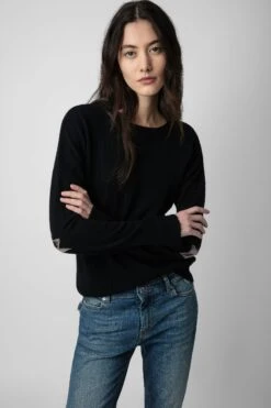 Zadig & Voltaire Cici Patch Cashmere Sweater Black 6 Zadig & Voltaire Cici Patch Cashmere Sweater Black -Zadig & Voltaire Shop kwsw00064 noir 2