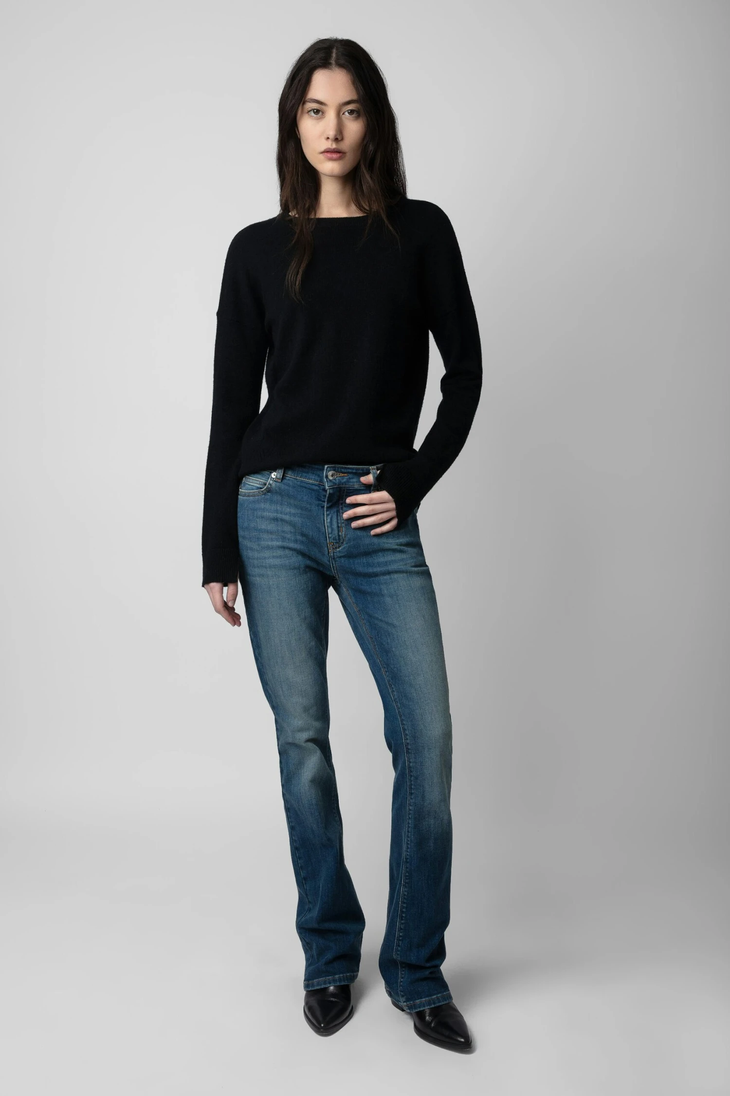 Zadig & Voltaire Cici Patch Cashmere Sweater Black 1 Zadig & Voltaire Cici Patch Cashmere Sweater Black