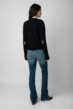 Zadig & Voltaire Cici Patch Cashmere Sweater Black 8 Zadig & Voltaire Cici Patch Cashmere Sweater Black -Zadig & Voltaire Shop kwsw00064 noir 4