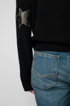 Zadig & Voltaire Cici Patch Cashmere Sweater Black 7 Zadig & Voltaire Cici Patch Cashmere Sweater Black -Zadig & Voltaire Shop kwsw00064 noir 5