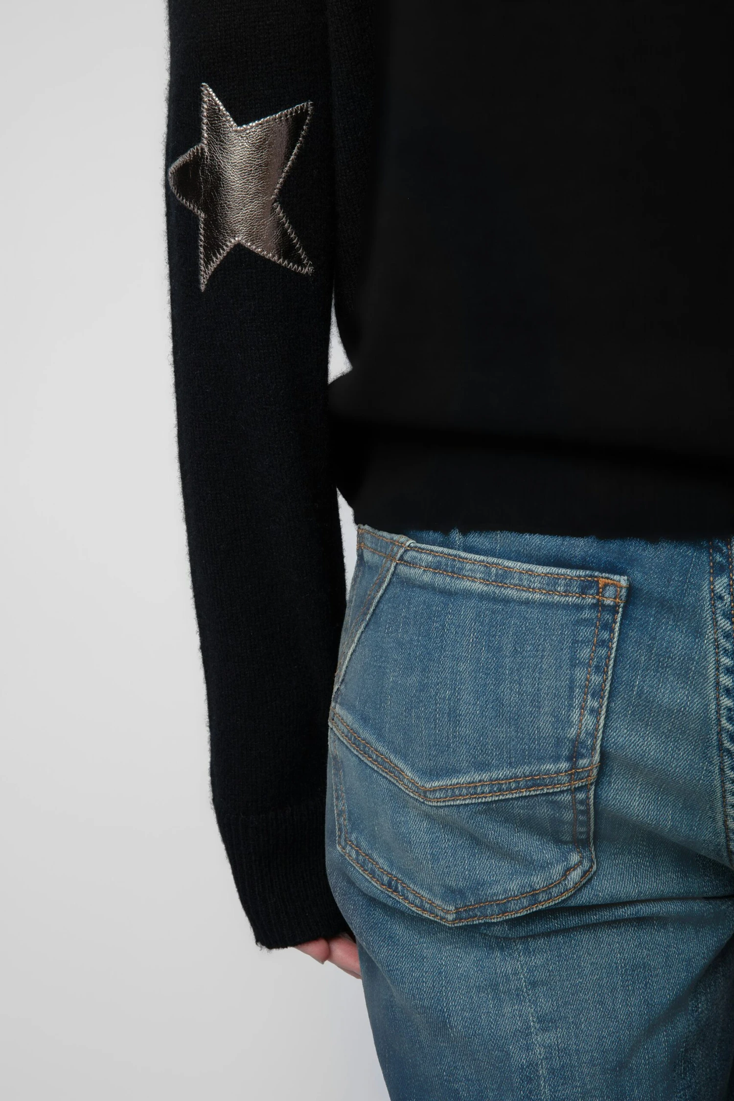 Zadig & Voltaire Cici Patch Cashmere Sweater Black 3 Zadig & Voltaire Cici Patch Cashmere Sweater Black - Image 3