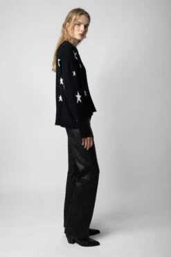 Zadig & Voltaire Markus Stars Cashmere Sweater Black -Zadig & Voltaire Shop kwsw00066 noir 3