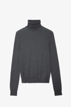 Zadig & Voltaire Bobby Cashmere Sweater Ardoise 9 Zadig & Voltaire Bobby Cashmere Sweater Ardoise -Zadig & Voltaire Shop kwsw01547 ardoise