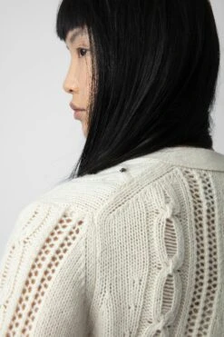 Zadig & Voltaire Barley Cardigan Ecru -Zadig & Voltaire Shop kwsw01608 vanille 6