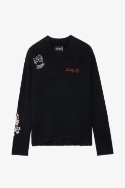 Zadig & Voltaire Markus Cashmere Sweater Black 9 Zadig & Voltaire Markus Cashmere Sweater Black -Zadig & Voltaire Shop kwsw01610 noir