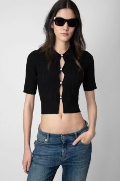 Zadig & Voltaire Lyam Top Black -Zadig & Voltaire Shop kwtt00107 noir 10