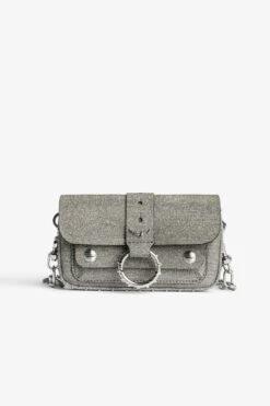 Zadig & Voltaire Kate Sparkle Wallet Bag Silver