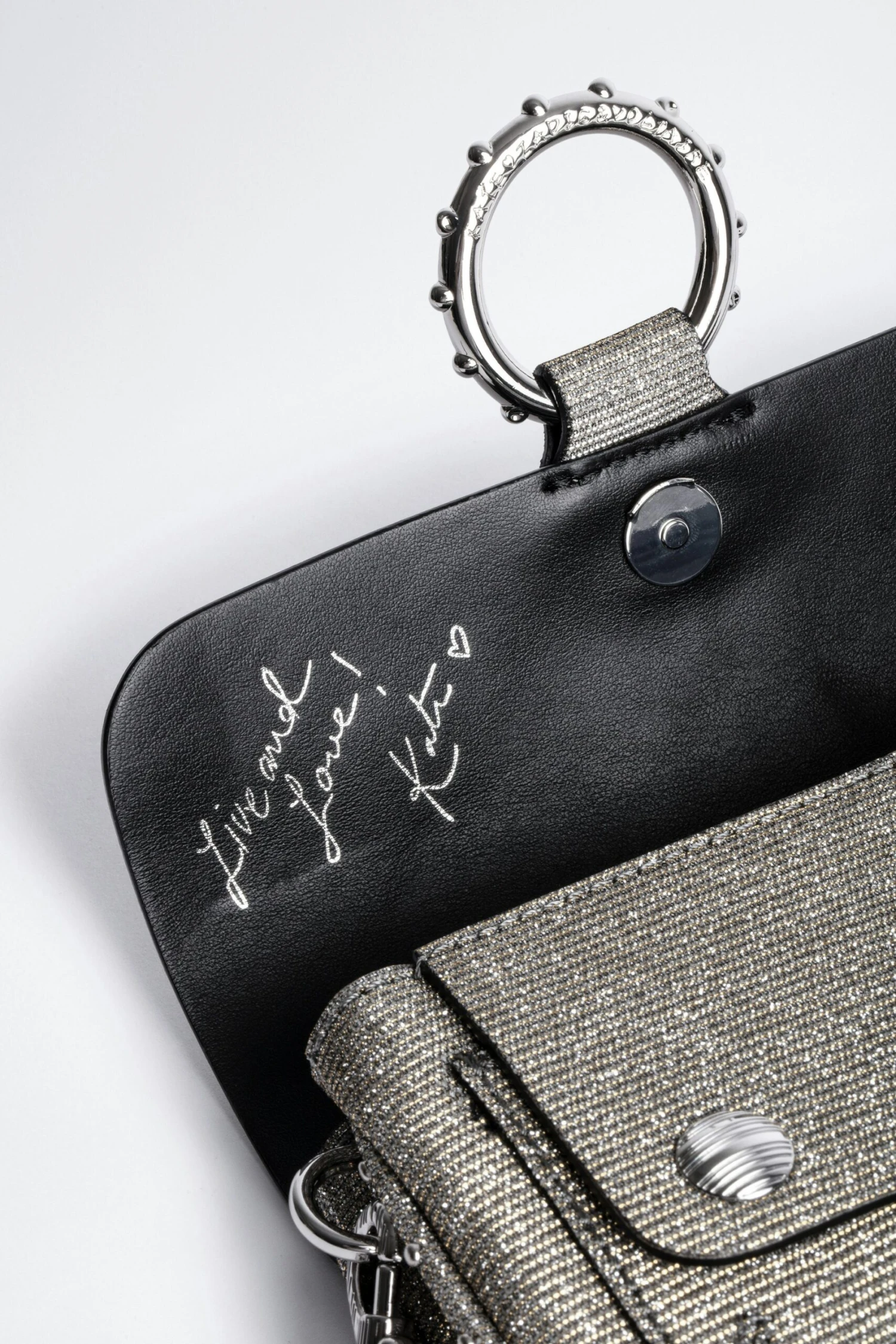 Zadig & Voltaire Kate Sparkle Wallet Bag Silver 3 Zadig & Voltaire Kate Sparkle Wallet Bag Silver - Image 3