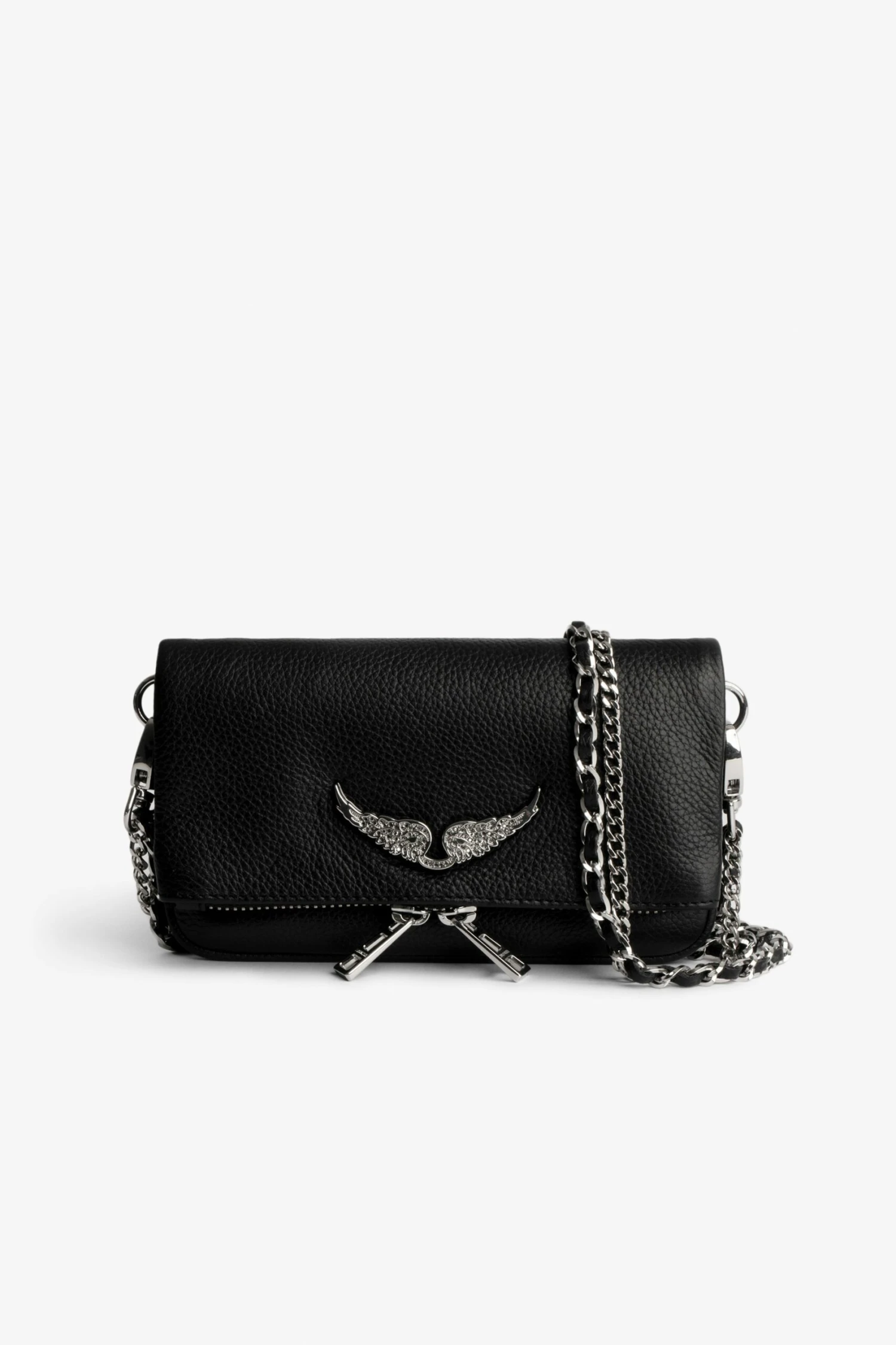 Zadig & Voltaire Swing Your Wings Rock Nano Clutch Noir Silver 1 Zadig & Voltaire Swing Your Wings Rock Nano Clutch Noir Silver