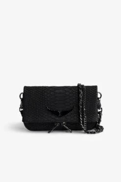 Zadig & Voltaire Nano Soft Savage Rock Clutch Black