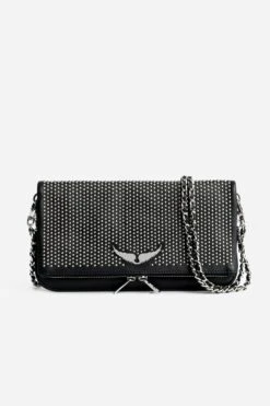 Zadig & Voltaire Rock Dotted Swiss Clutch Black