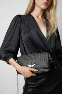 Zadig & Voltaire Rock Dotted Swiss Clutch Black 11 Zadig & Voltaire Rock Dotted Swiss Clutch Black -Zadig & Voltaire Shop lwba02405 noir 9