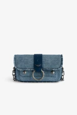 Zadig & Voltaire Kate Wallet Denim Glitter Bag Storm
