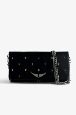 Zadig & Voltaire Rock Lucky Charms Clutch Black