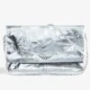 Zadig & Voltaire Rock Eternal XL Metallic Clutch Silver