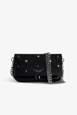 Zadig & Voltaire Rock Nano Lucky Charms Clutch Black