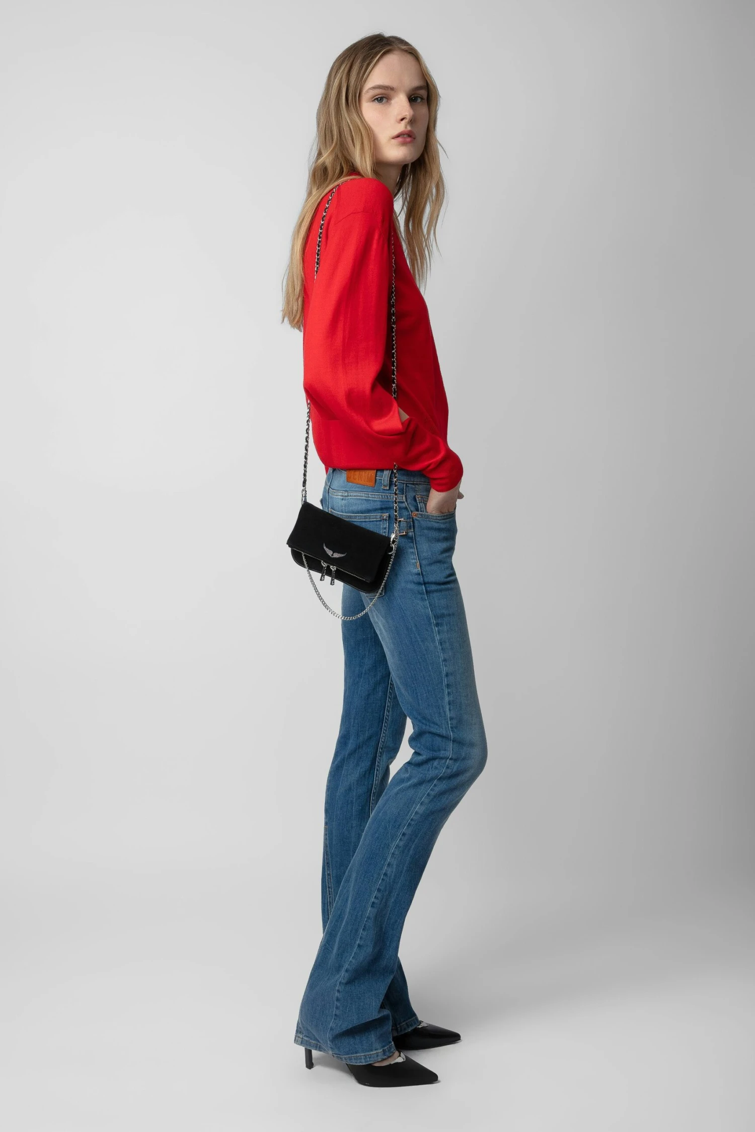 Zadig & Voltaire Rock Nano Suede Clutch Black 6 Zadig & Voltaire Rock Nano Suede Clutch Black - Image 6