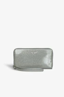 Zadig & Voltaire Compagnon Infinity Patent Wallet Silver